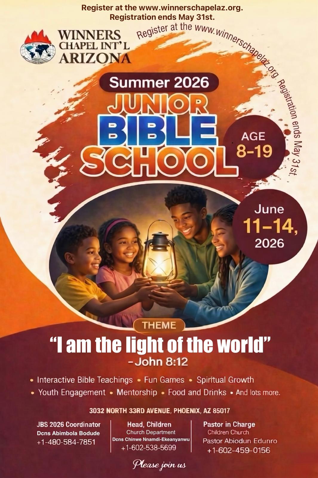 Junior Bible School 2026 Flier